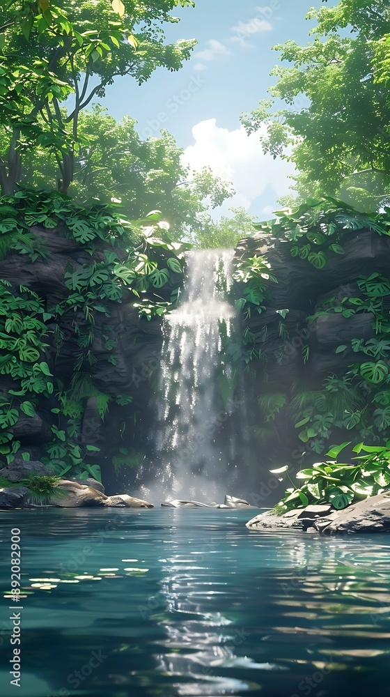 Naklejka premium sun rays in the forest