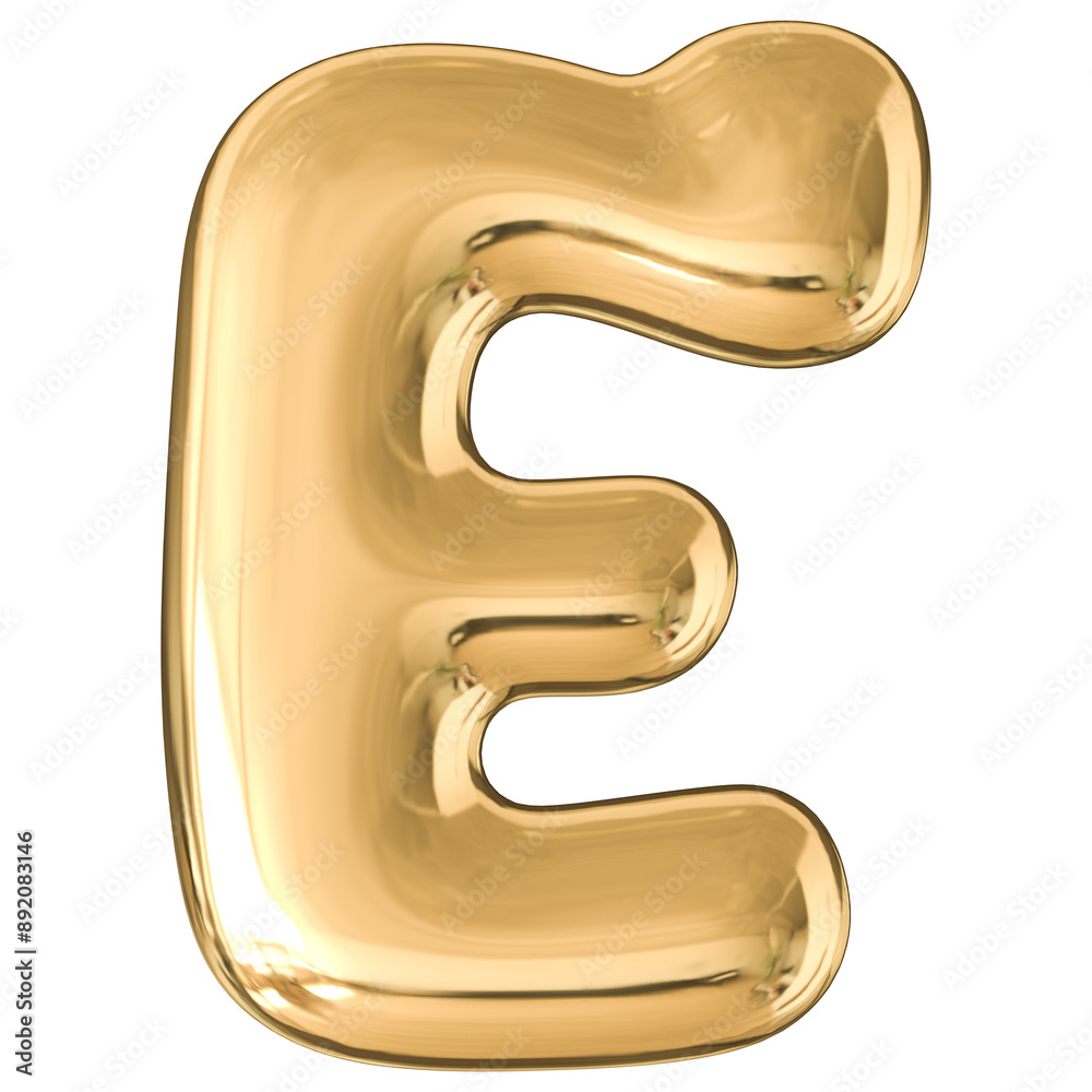 Bubble Gold Font Letter E Bubble Gold Font Letter E