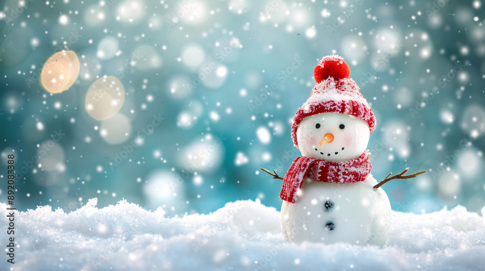 snowman on winter background snowman on winter background