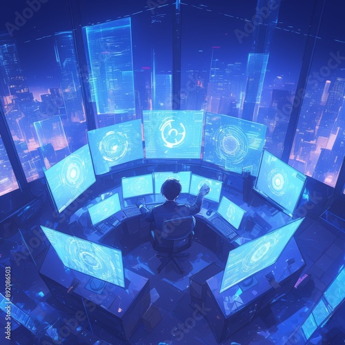 Cutting-Edge Cybersecurity: AI-Powered Threat Detection Pioneering Advanced Solutions for Corporate and Personal Protection Against Evolving Risks. photo
