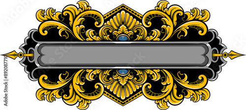 azure gold luxury decorative filigree elaborate