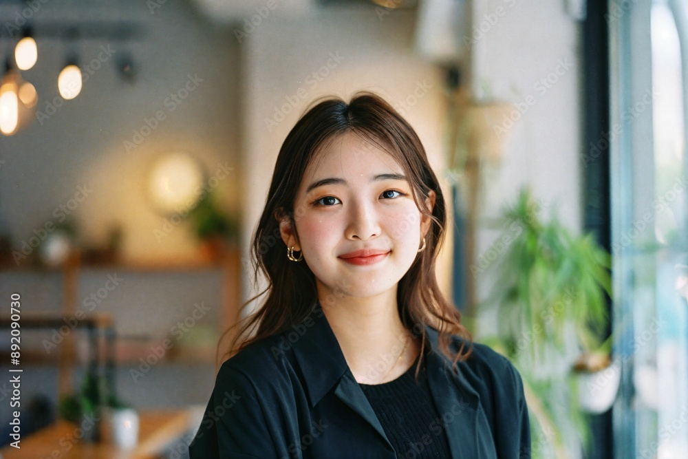 Portrait of a young woman in modern co-working space Portrait of a young woman in modern co-working space