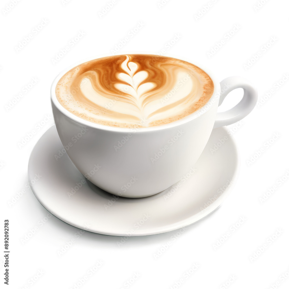 A beautifully crafted latte featuring intricate latte art in a white cup and saucer, perfect for coffee enthusiasts and barista training visuals. A beautifully crafted latte featuring intricate latte art in a white cup and saucer, perfect for coffee enthusiasts and barista training visuals.