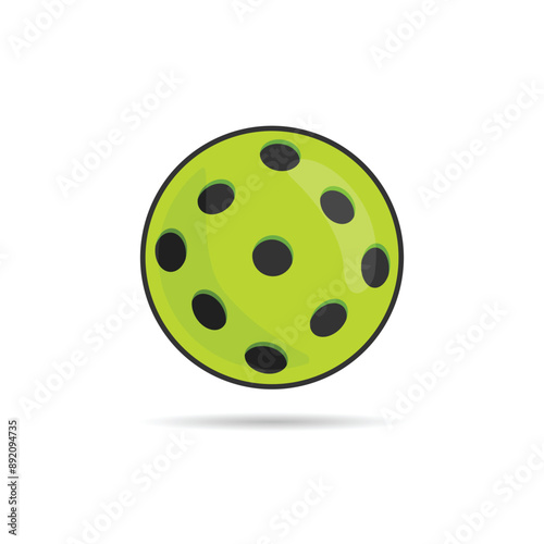Wallpaper Mural pickleball ball isolated on white, vector simple illustration, ball with holes Torontodigital.ca