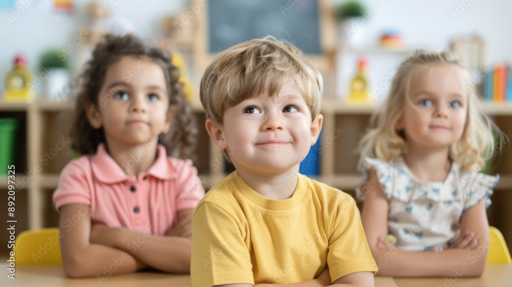 The cute students eager to active learning in the classroom. The cute students eager to active learning in the classroom.