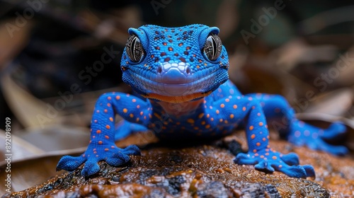 Electric Blue Lygodactylus Williams Gecko Poses for Camera photo