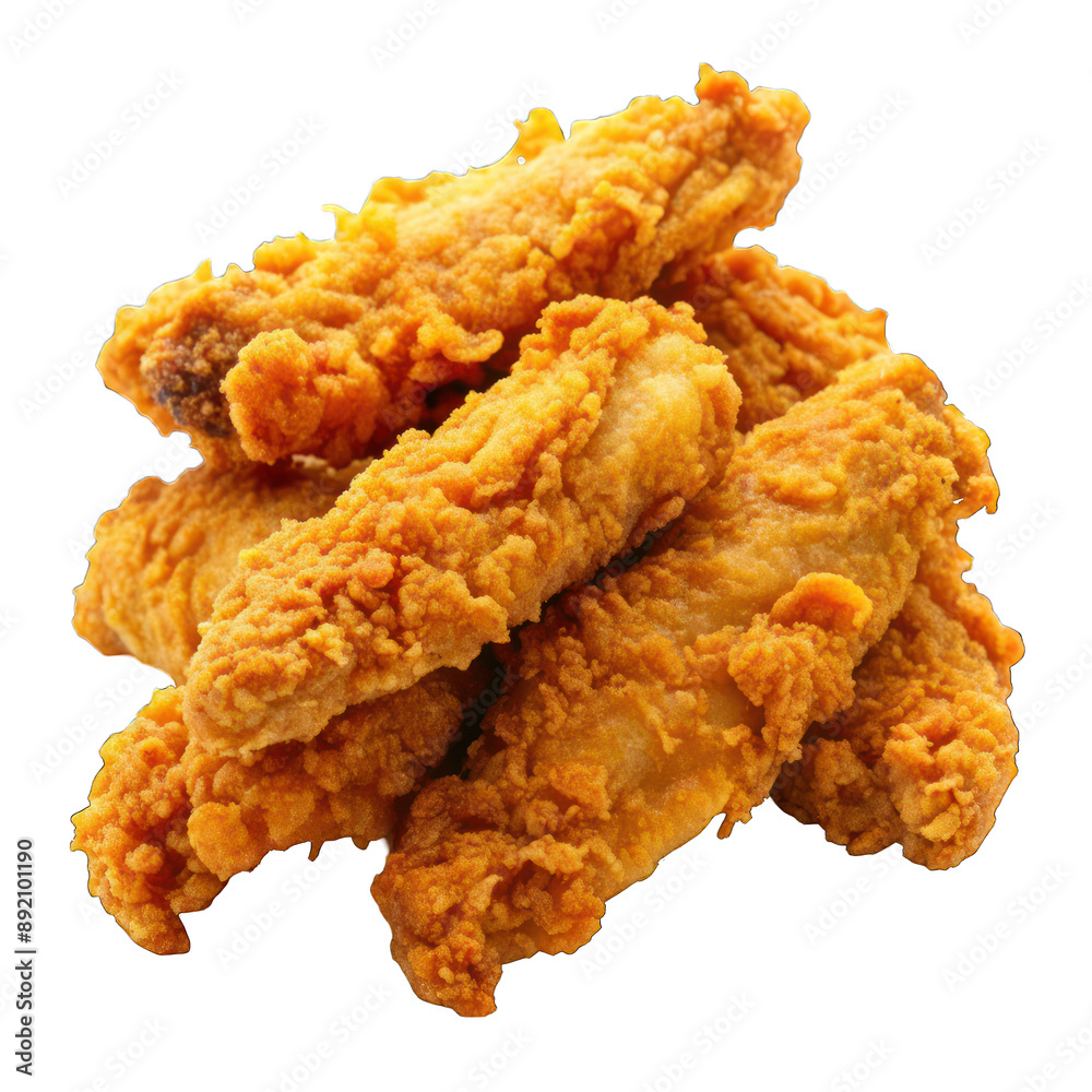 Fried chicken strips isolated on transparent background Fried chicken strips isolated on transparent background