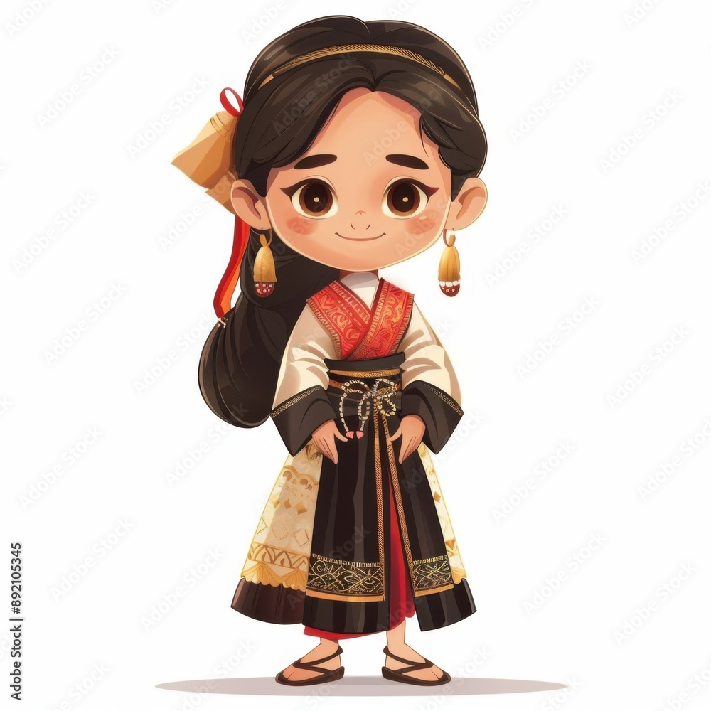 Embrace the cultural diversity of Southeast Asia with this animated girl in traditional attire, showcasing national outfits and cultural heritage through vibrant colors , Ai generative Embrace the cultural diversity of Southeast Asia with this animated girl in traditional attire, showcasing national outfits and cultural heritage through vibrant colors , Ai generative