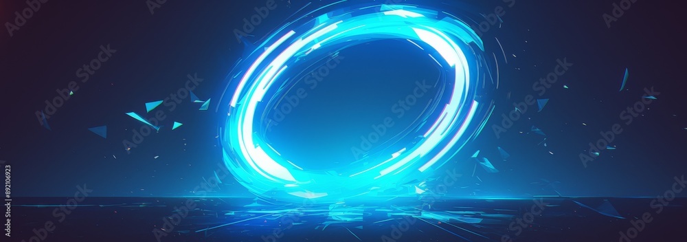 Obraz premium Neon Infinity: A Glimmering Symbol of Endless Possibilities and Continuous Growth Illuminated in the Night