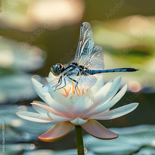 Wallpaper Mural dragonfly on a flower Torontodigital.ca
