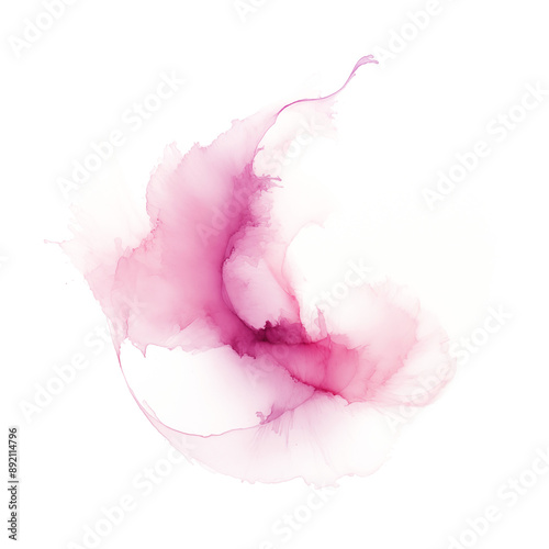 Ink splash of magenta color on a transparent background