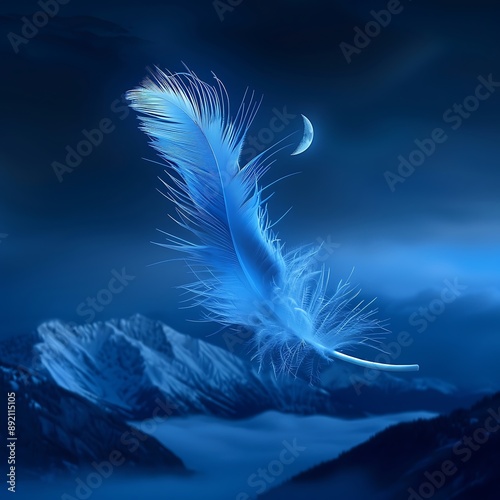 Wallpaper Mural feather on blue sky Torontodigital.ca