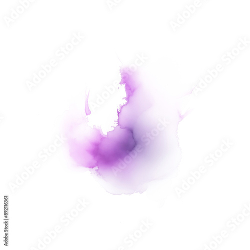 Violet ink splash on transparent background