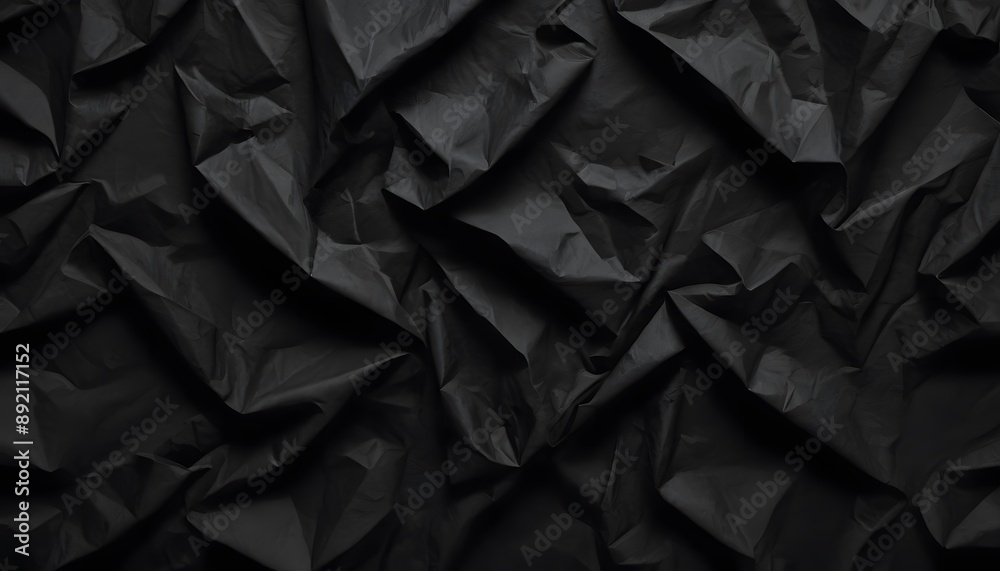 Abstract Black Crumpled Paper Texture Abstract Black Crumpled Paper Texture