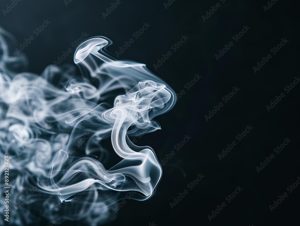 Fototapeta premium Smoke forming delicate swirls, abstract shapes, ethereal feel