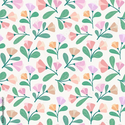 seamless floral pattern with pastel colors 