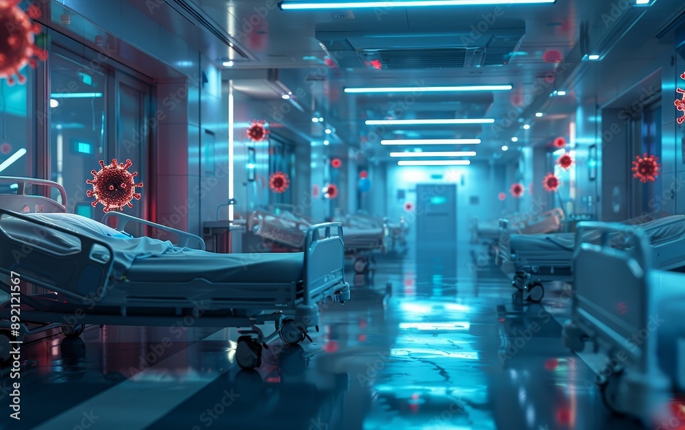 Viral Metrics measuring viral load in patients selective focus, patient health, realistic, Multilayer, clinical setting backdrop Viral Metrics measuring viral load in patients selective focus, patient health, realistic, Multilayer, clinical setting backdrop