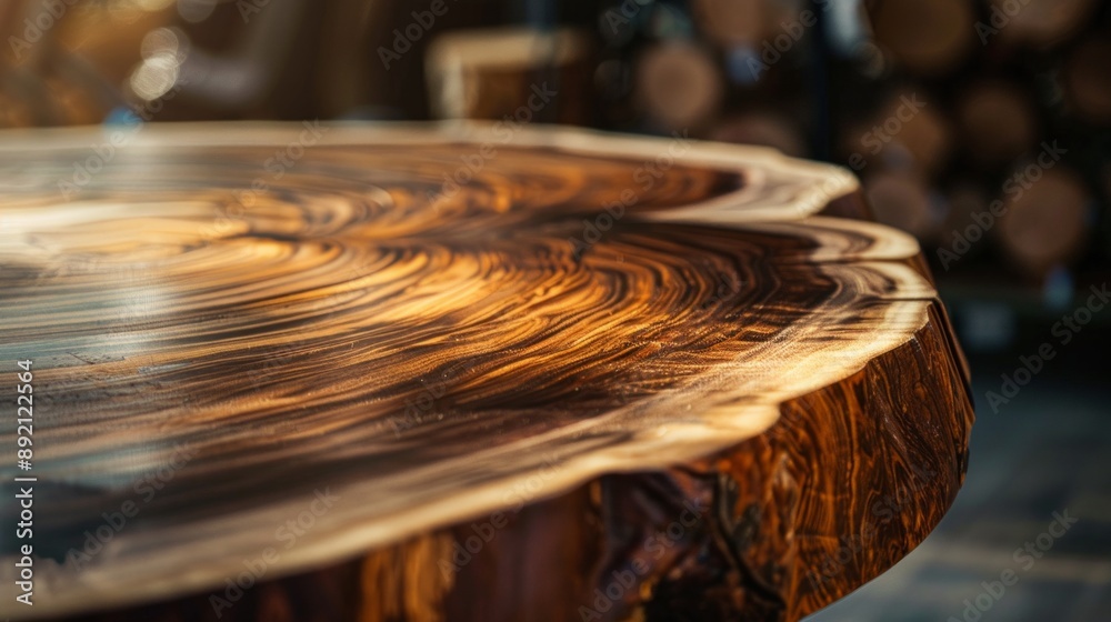 Obraz premium Expensive vintage furniture. The table is covered with epoxy resin and varnished. Luxury quality wood processing.