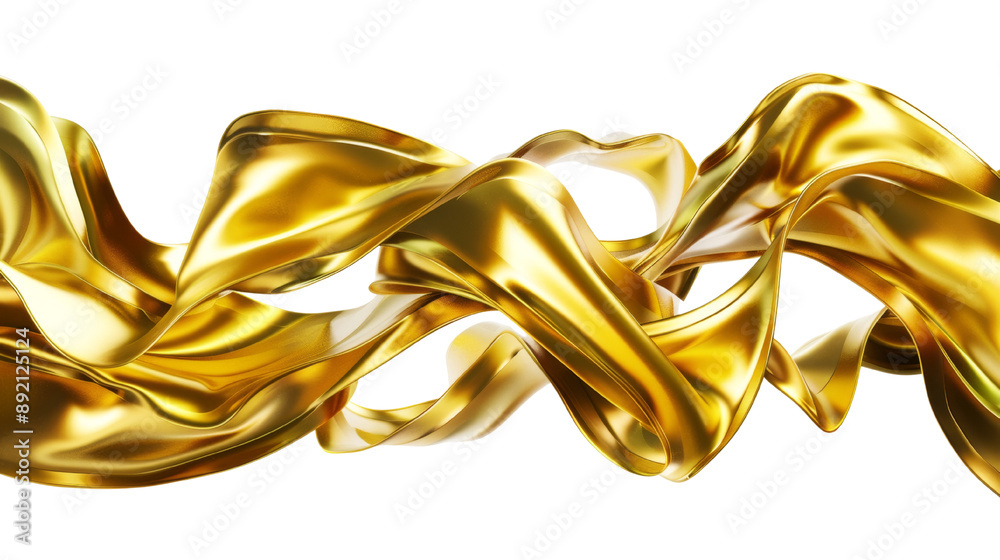 Abstract shiny ribbon in golden hue, isolated on clear backdrop. Premium graphic element. Abstract shiny ribbon in golden hue, isolated on clear backdrop. Premium graphic element.