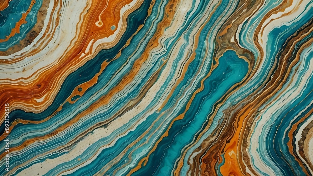 Abstract background with flowing blue, orange and white lines. Abstract background with flowing blue, orange and white lines.