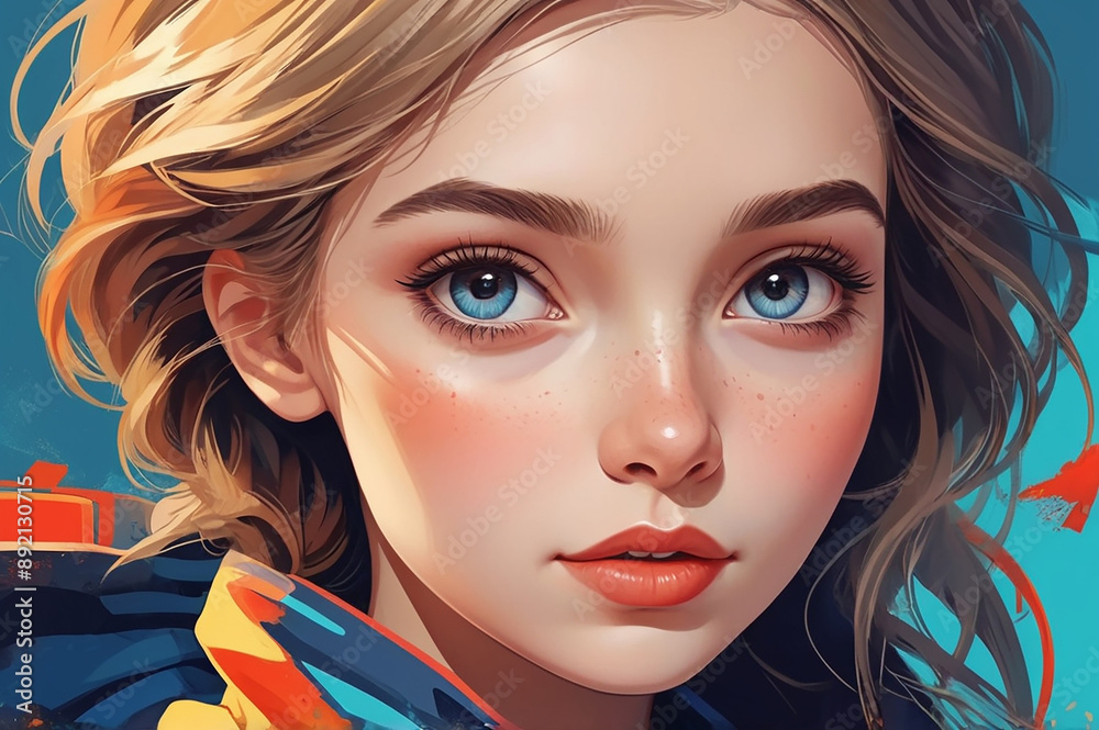 Vibrant Art Portrait of a Girl | Generative AI Vibrant Art Portrait of a Girl | Generative AI