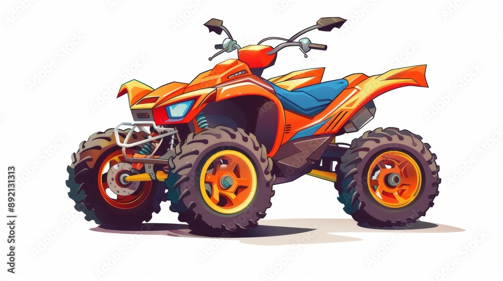 Orange ATV Off-Road Adventure, ATV, Off-Road, Adventure, Vehicle Orange ATV Off-Road Adventure, ATV, Off-Road, Adventure, Vehicle