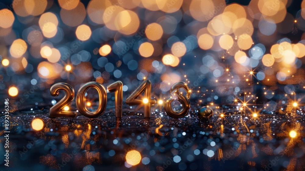 Happy New Year Celebration 2024 Sparkles Banner Generative AI Happy New Year Celebration 2024 Sparkles Banner Generative AI