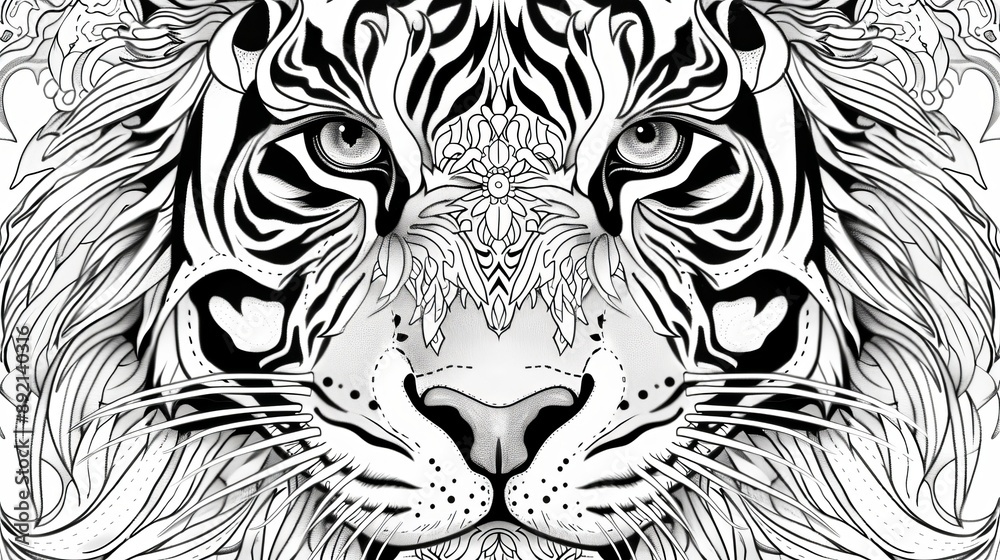 Design lined coloring pages featuring beautiful tigers. Design lined coloring pages featuring beautiful tigers.