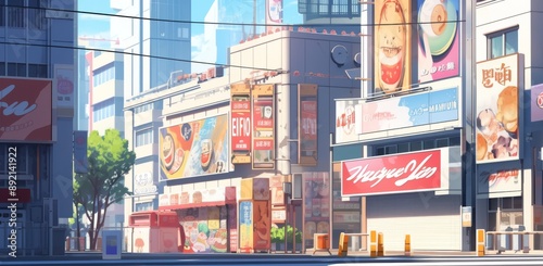 Exploring the world of billboards through anime art style.