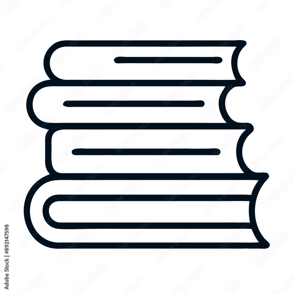 Black Line Art Books Icon on Transparent Background
Black Line Art Books Icon on Transparent Background