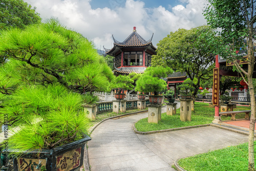 Foshan city, Guangdong, China. Bijiang Jinlou (Gold Tower) is a famous ancient building complex,  has a history of several hundred years. It retains Lingnan style characteristics.  photo