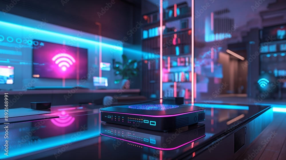 Wireless Router in a Modern Home Wireless Router in a Modern Home
