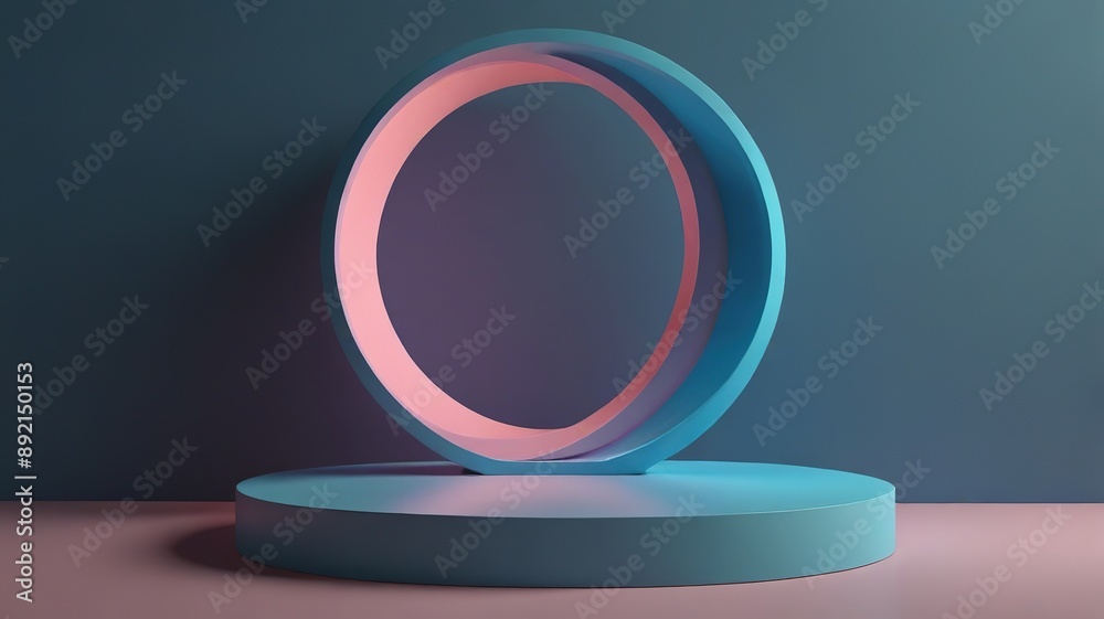8K Product Showcase for demo display. 3d rendering. Round Podium Style. Pastel Color. 8K Product Showcase for demo display. 3d rendering. Round Podium Style. Pastel Color.