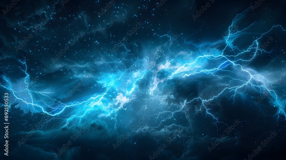 Blue glowing plasma lightning. Blue glowing plasma lightning.