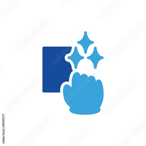 clean icon color or logo illustration glyph color blue style