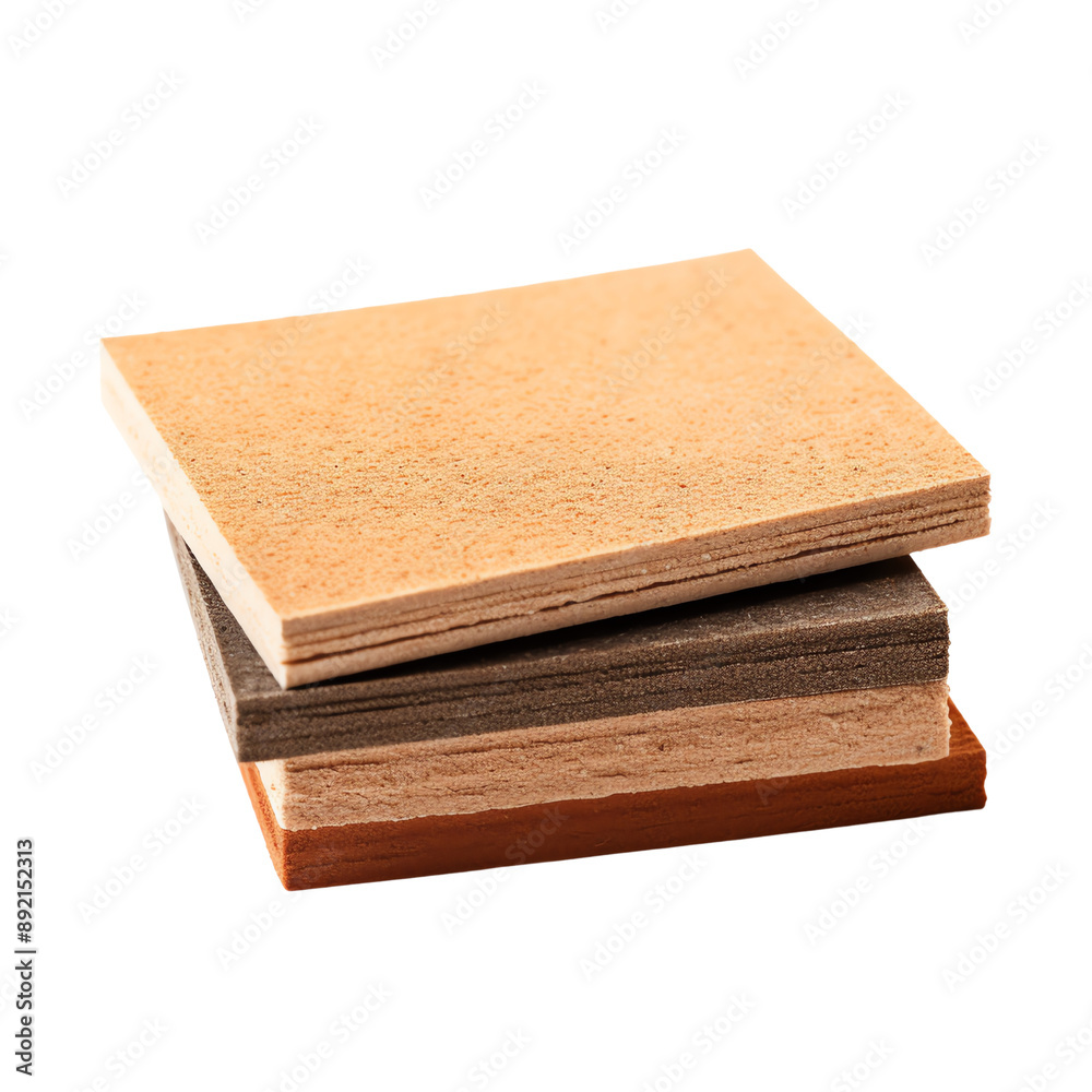 Stack of different colored plywood sheets isolated on a white background. Ideal for construction, interior design, and furniture projects. Stack of different colored plywood sheets isolated on a white background. Ideal for construction, interior design, and furniture projects.