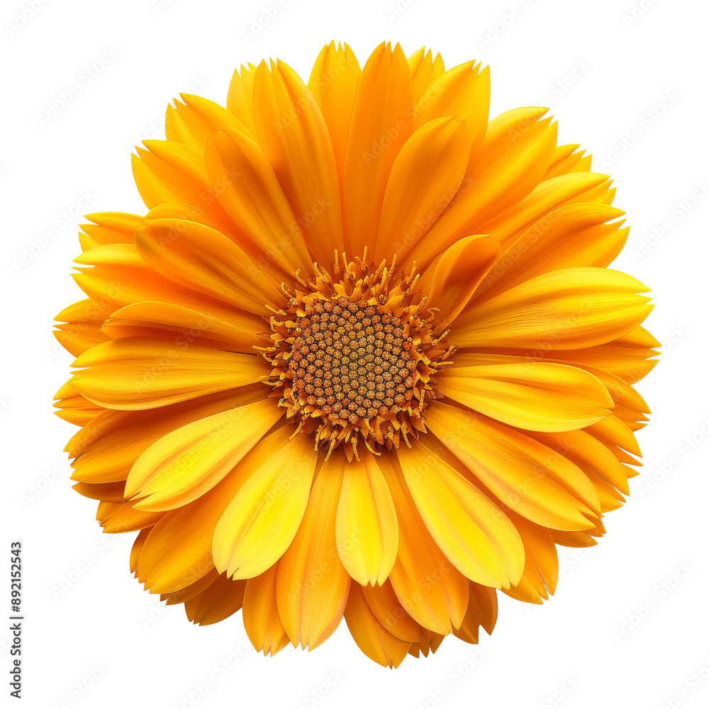 Bright Yellow Marigold Flower Isolated Without Background. Bright Yellow Marigold Flower Isolated Without Background.
