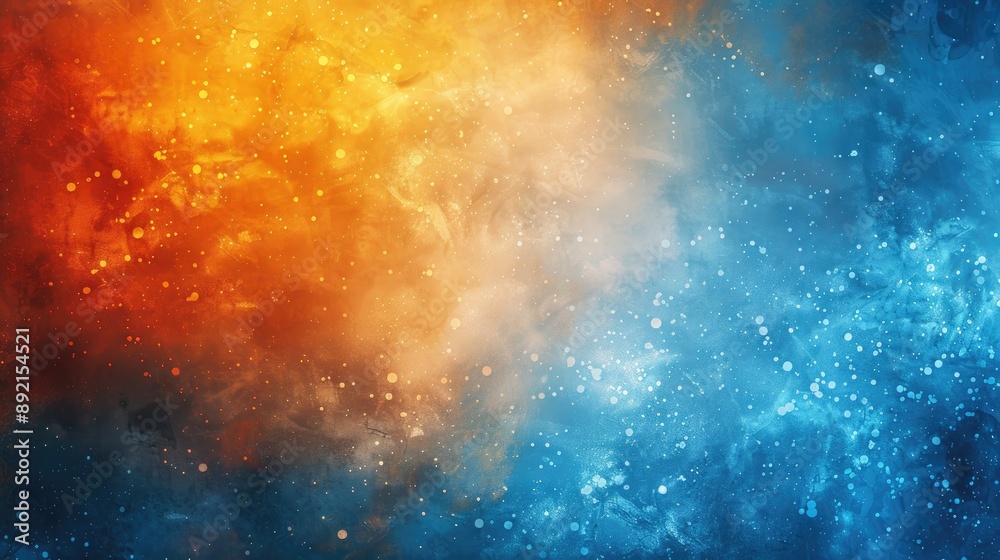 Naklejka premium Colorful blue and orange light background with texture overlay, creating a visually striking design