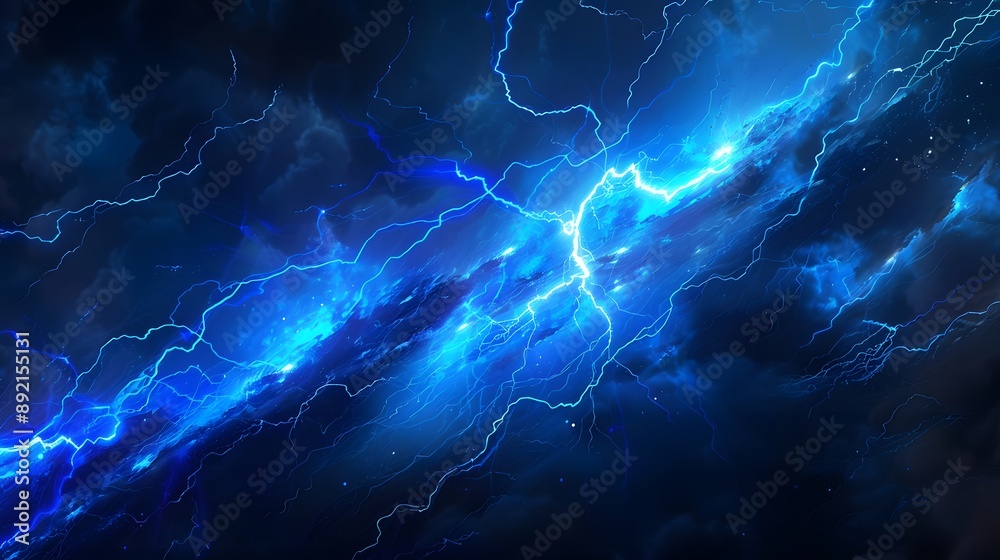 custom made wallpaper toronto digitalBlue glowing plasma lightning.