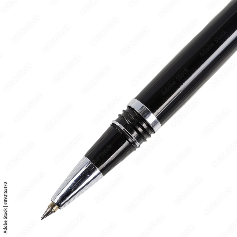 Isolated Black Pen with Metallic Accents and Fine Point Tip. Isolated Black Pen with Metallic Accents and Fine Point Tip.