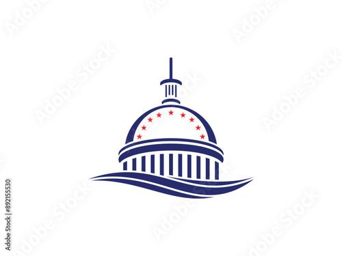 Capitol building isolated logo icon vector template 