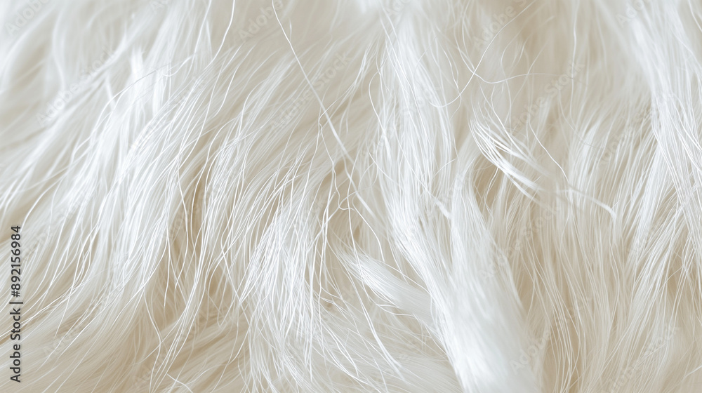 Fototapeta premium A close-up of the surface texture of white yarn, highlighting its softness and delicate sheen