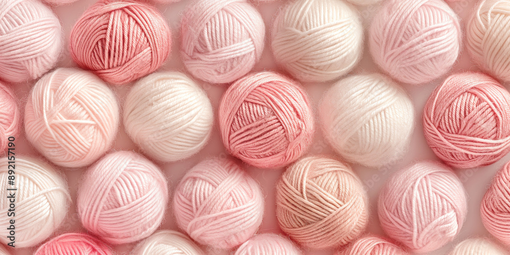 A close-up, pastel-colored linen yarn balls densely packed to fill the entire canvas, with their crisp textures and soft hues clearly visible A close-up, pastel-colored linen yarn balls densely packed to fill the entire canvas, with their crisp textures and soft hues clearly visible