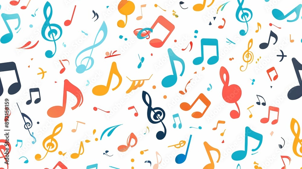 Colorful Music Notes Pattern Colorful Music Notes Pattern