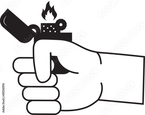 illustration of an icon holding a lit match