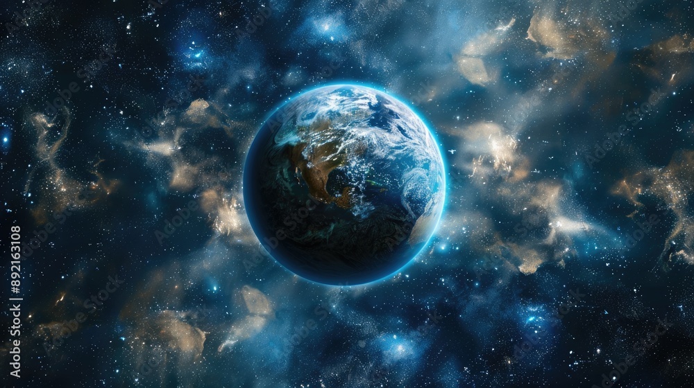 Detailed image of a planet in space, showcasing the wonders of the universe Detailed image of a planet in space, showcasing the wonders of the universe