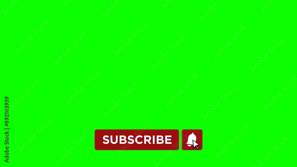 Modern Subscribe button green screen