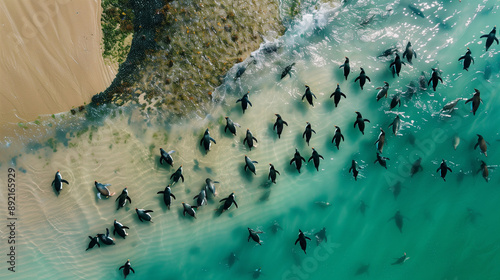 Aerial view of Penguin Parade.