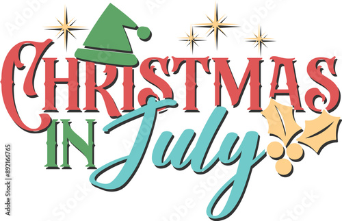 Christmas In July - Tropical Christmas Illustration
