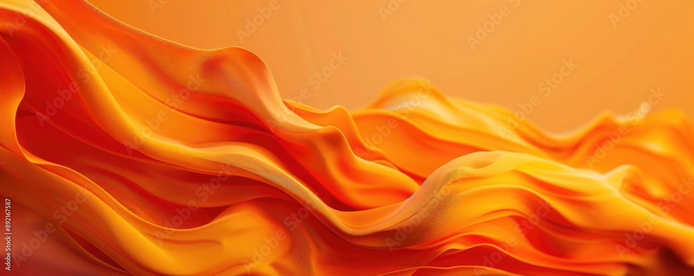 Dynamic 3D abstract orange waves, with smooth curves and flowing shapes against a deep, textured background Dynamic 3D abstract orange waves, with smooth curves and flowing shapes against a deep, textured background